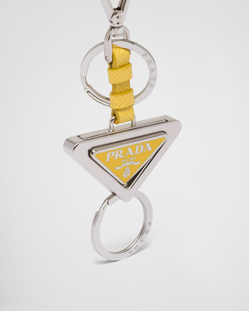 Prada Dividable leather and metal keychain outlook
