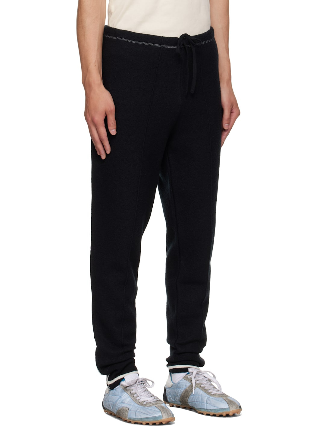 Black Wool Track Pants - 2