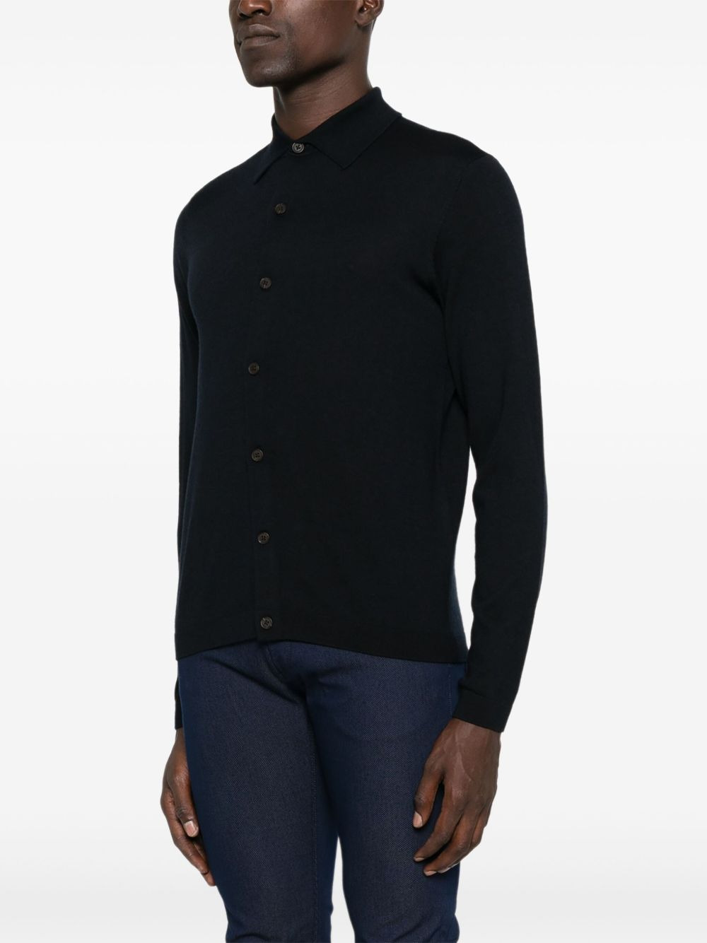 button-front wool cardigan - 3