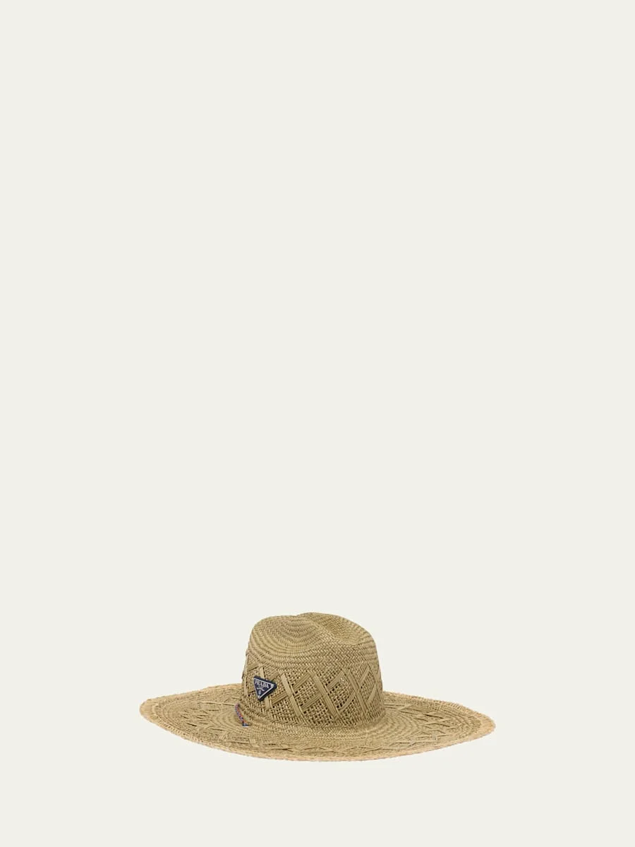 Men's Triangle Logo Straw Hat - 1
