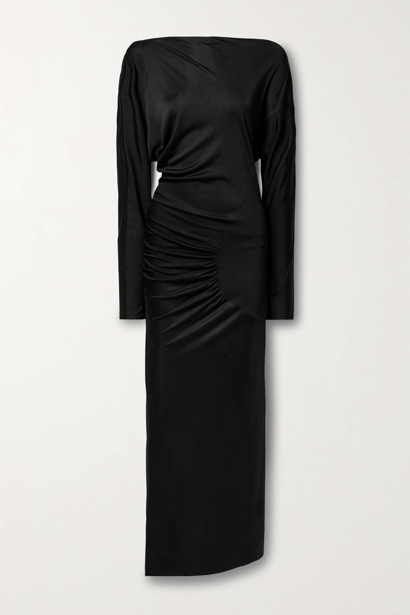 Oron gathered stretch-jersey gown - 1