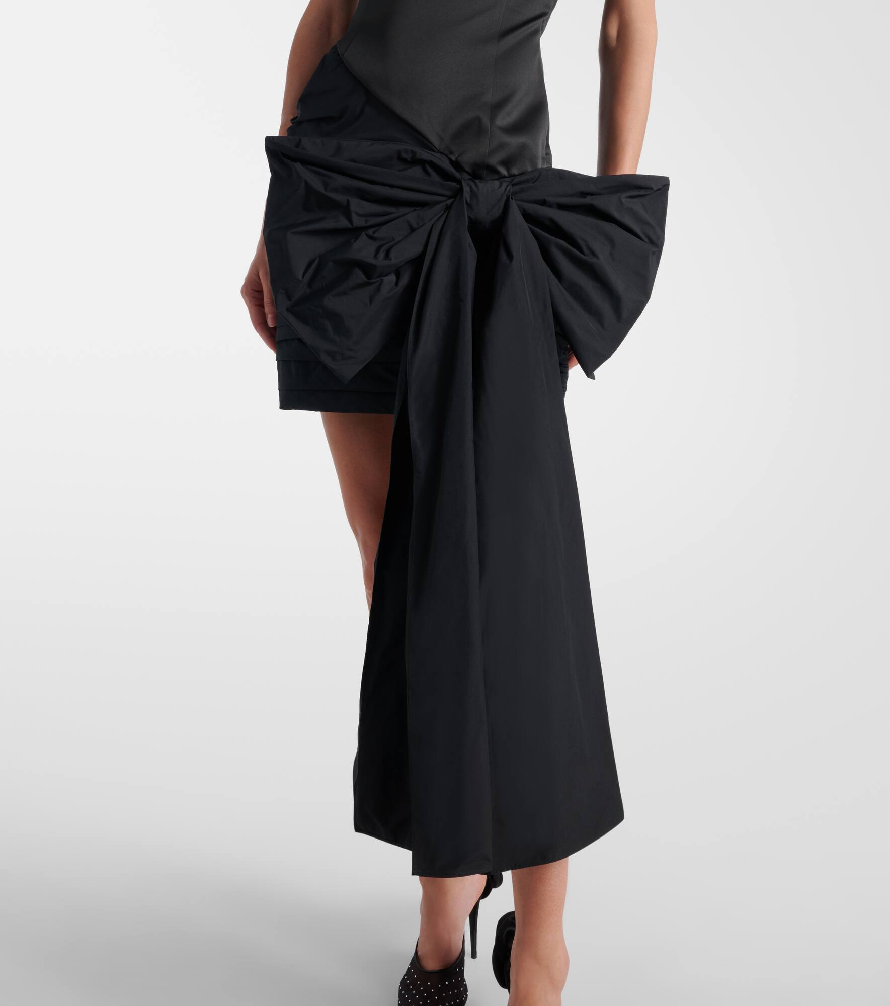 Bow-detail satin minidress - 5
