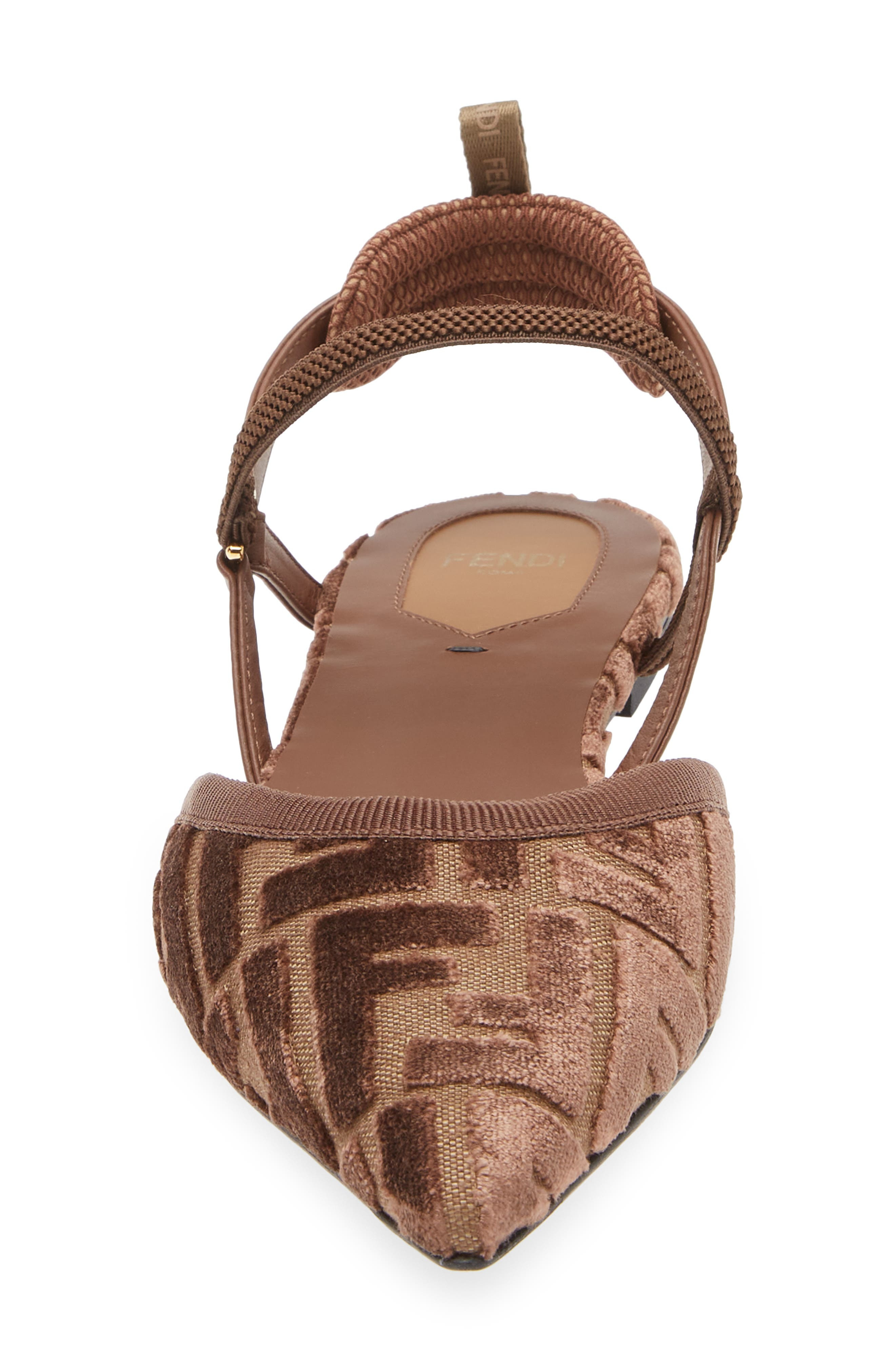 Fendi Colibrì Lite Pointed Toe Slingback Flat in Brown at Nordstrom - 4