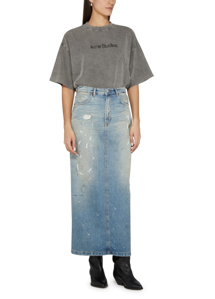 Denim long skirt - 3