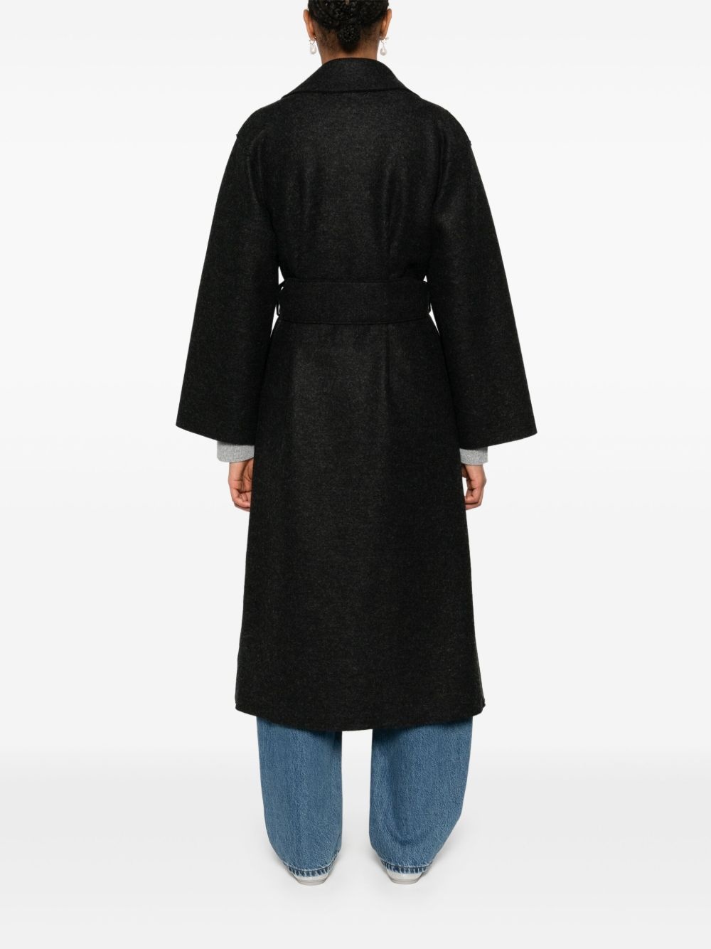 belted virgin wool coat - 4
