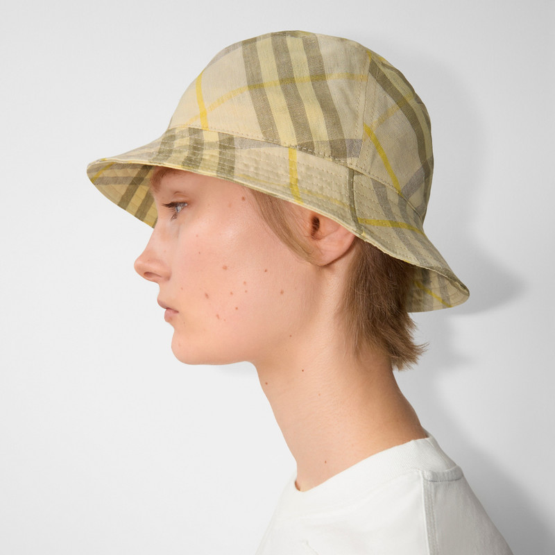 Check Linen Bucket Hat 3