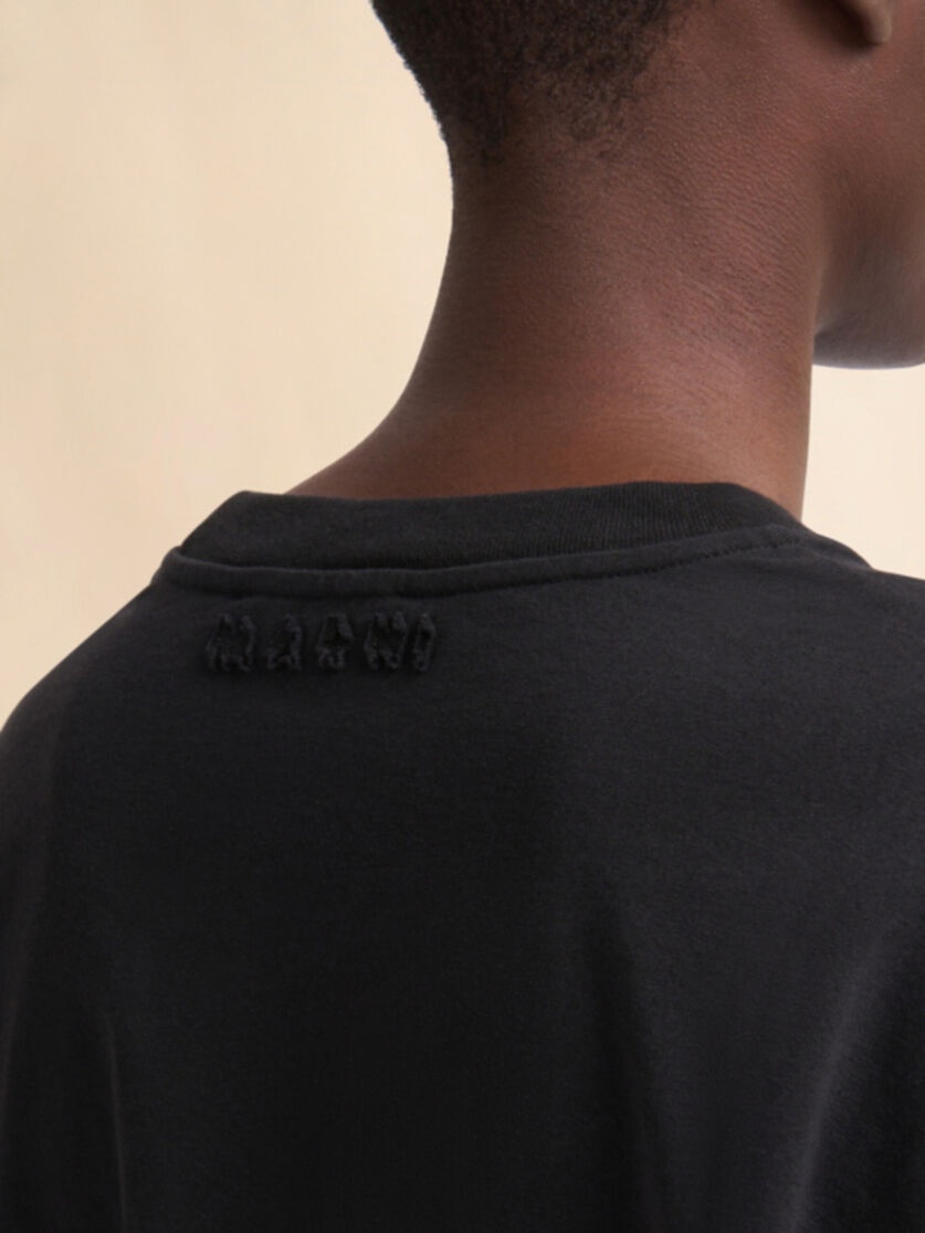 BLACK OVERSIZED ORGANIC COTTON T-SHIRT - 4