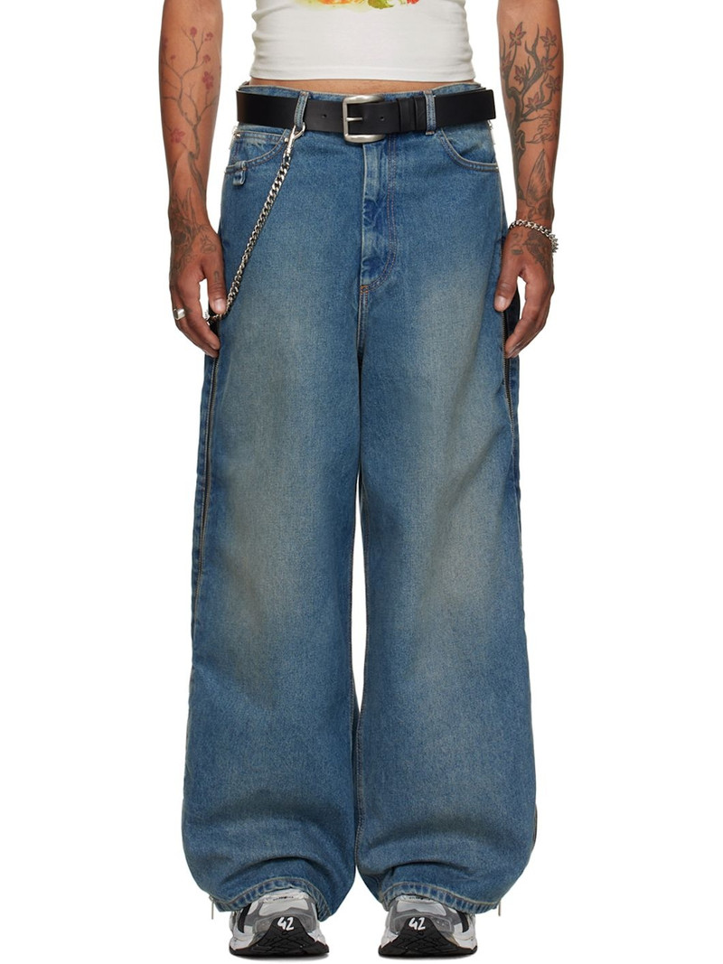 Blue Side Zip Jeans 1