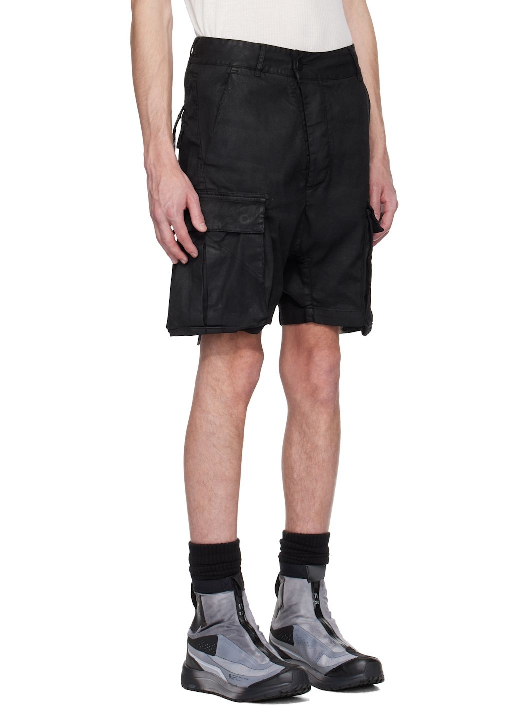 Black Coated Object Shorts - 2