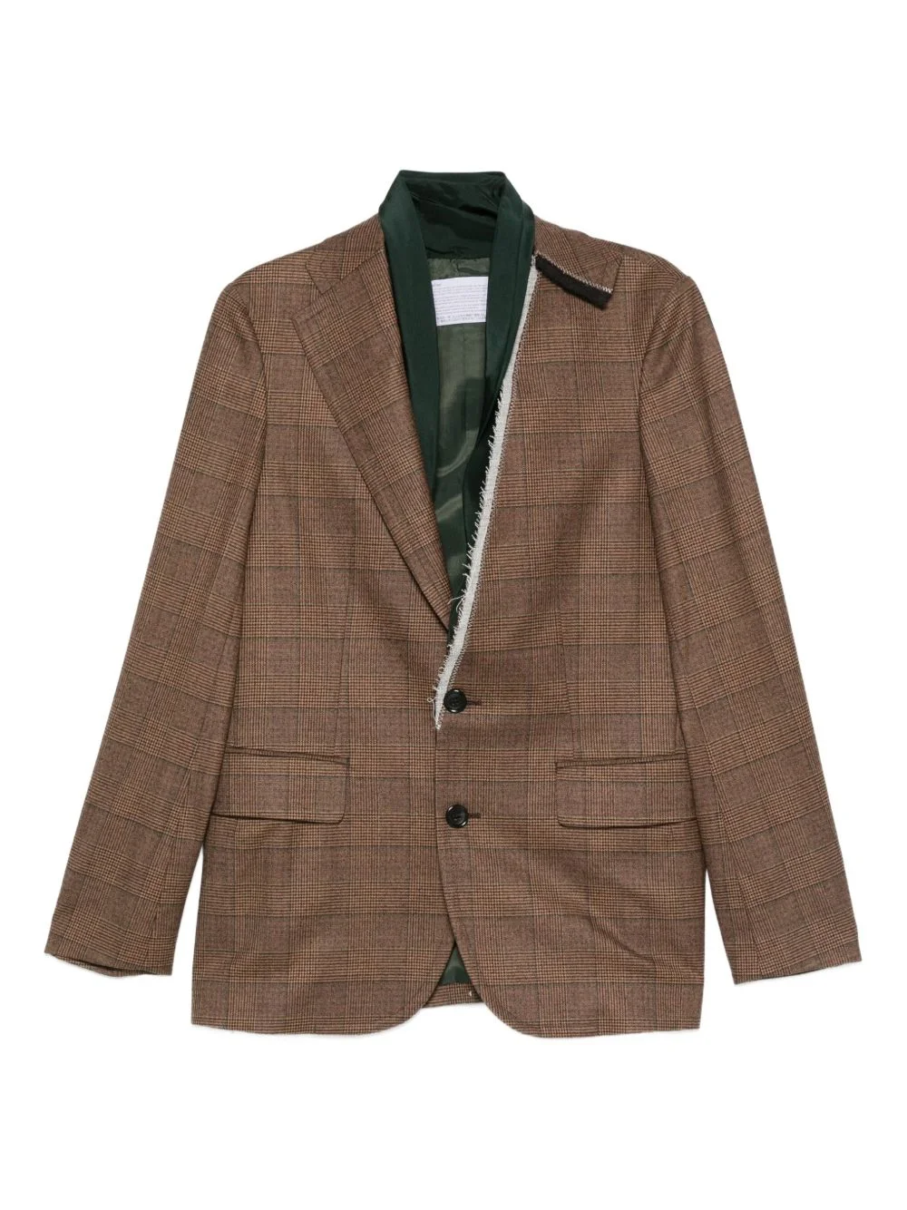 checked single-breasted blazer - 1