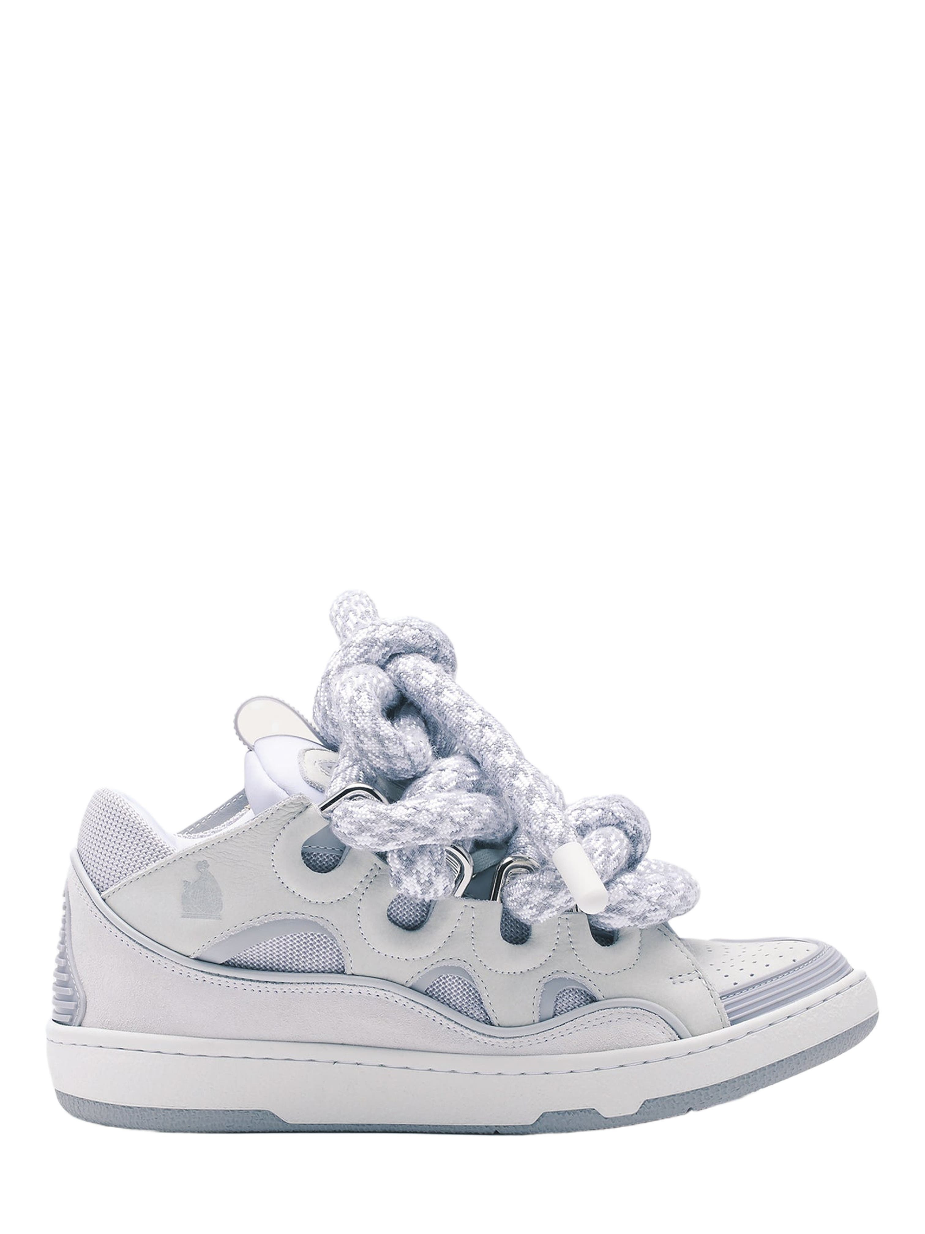 Lanvin Curb Sneakers In Leather With Snake Laces For Women in White at Nordstrom - 7