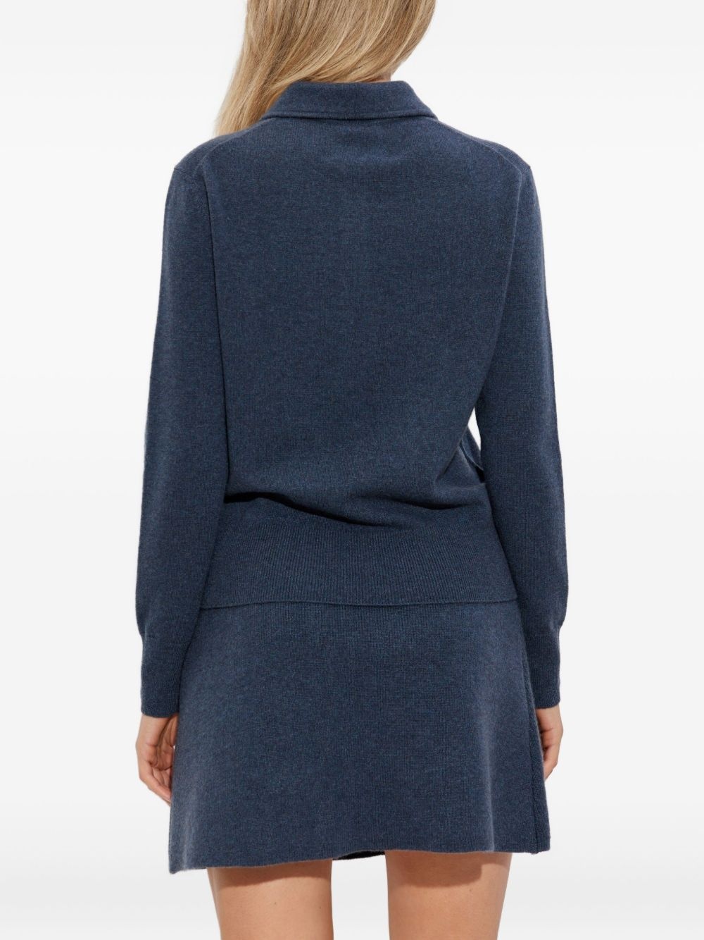 button-down collar cashmere cardigan - 4