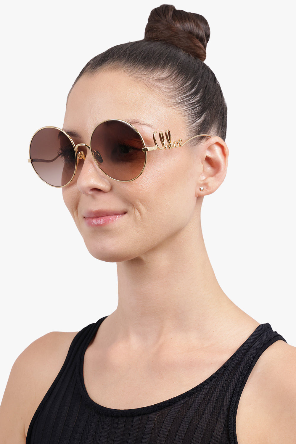 CH0329S ROUND LOGO SUNGLASSES | BROWN/GOLD - 5