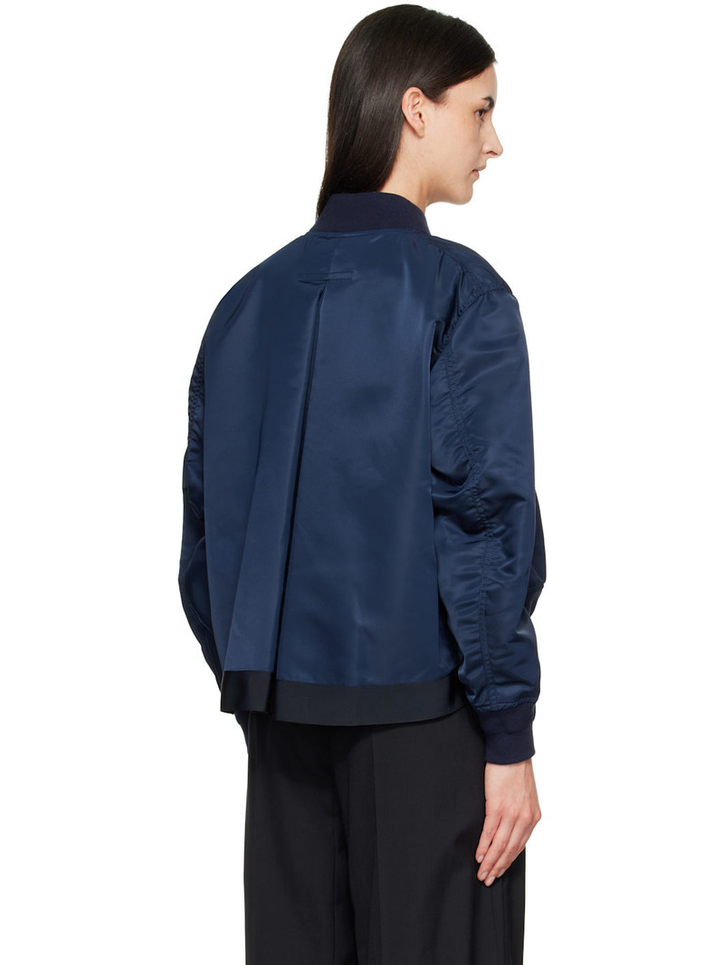 Navy Nylon Twill Blouson Bomber Jacket 3