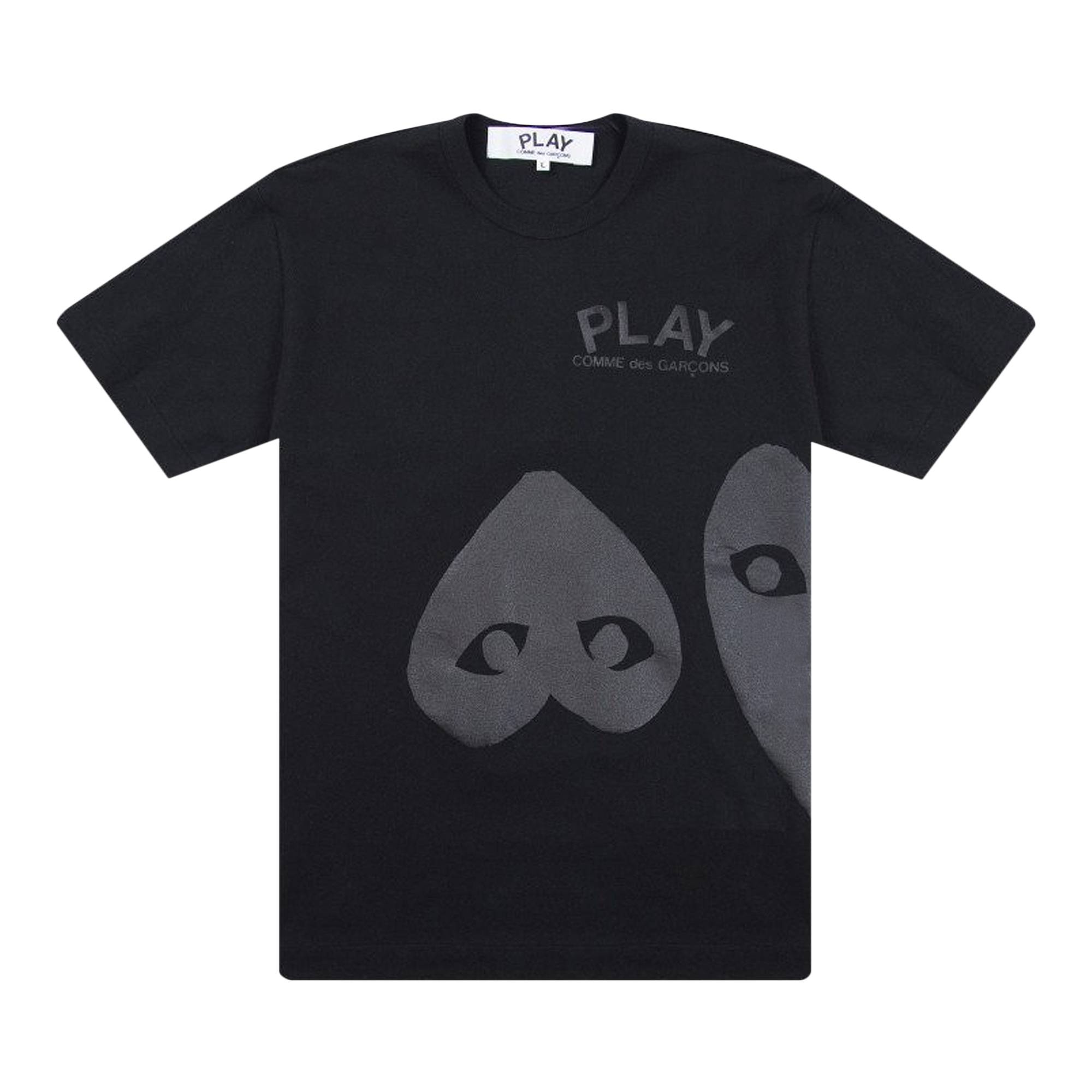 Comme des Garçons PLAY Three Hearts T-Shirt 'Black' - 1