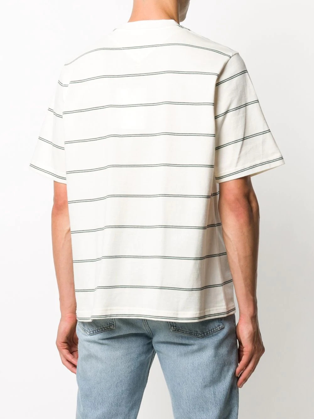 tiger-patch pocket striped T-shirt - 4