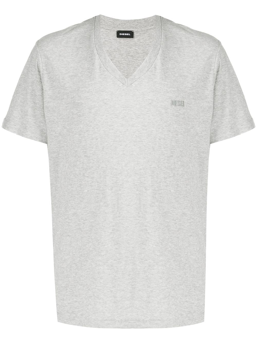 V-neck slub cotton T-shirt - 1