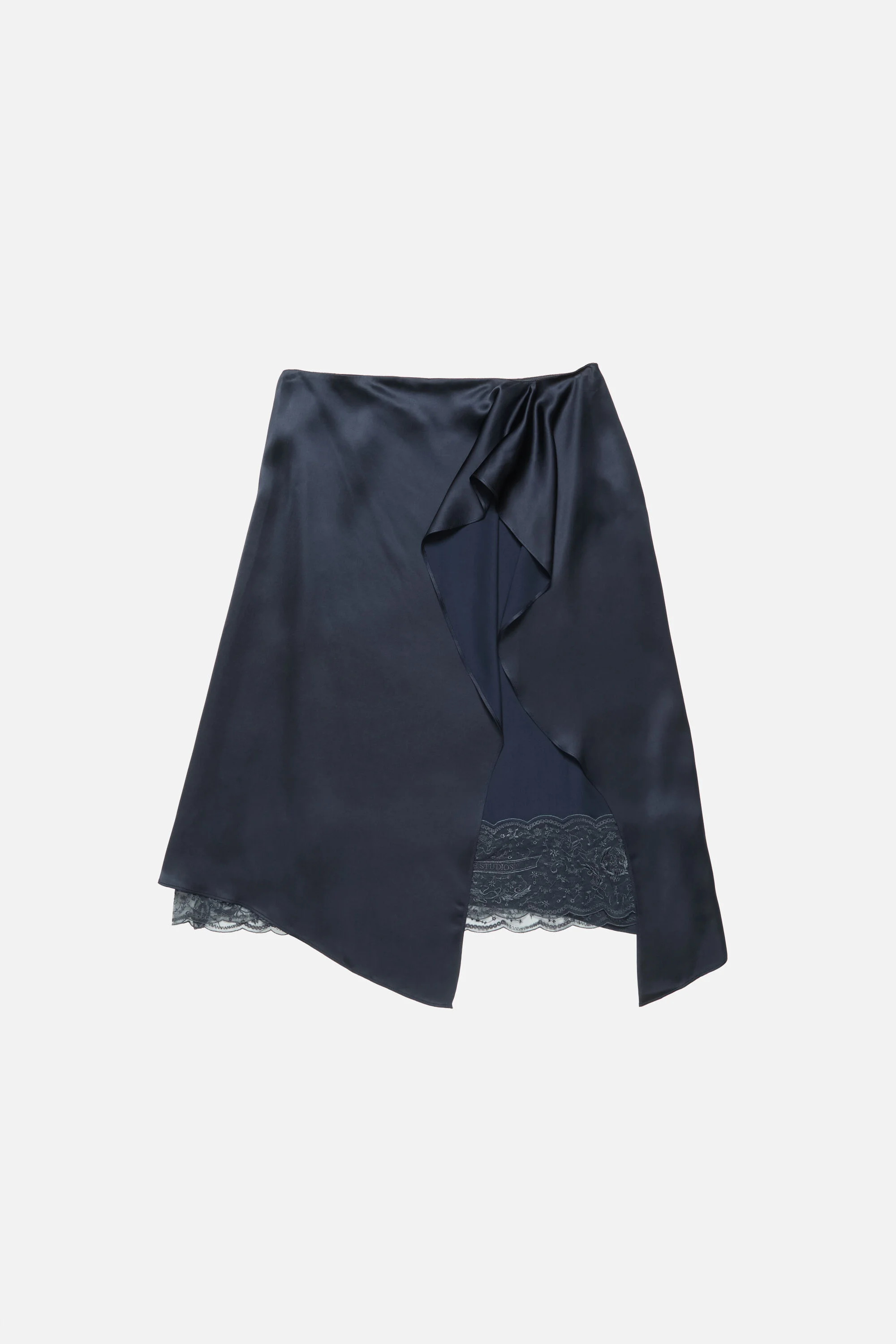 Layered silk skirt - Navy blue - 1