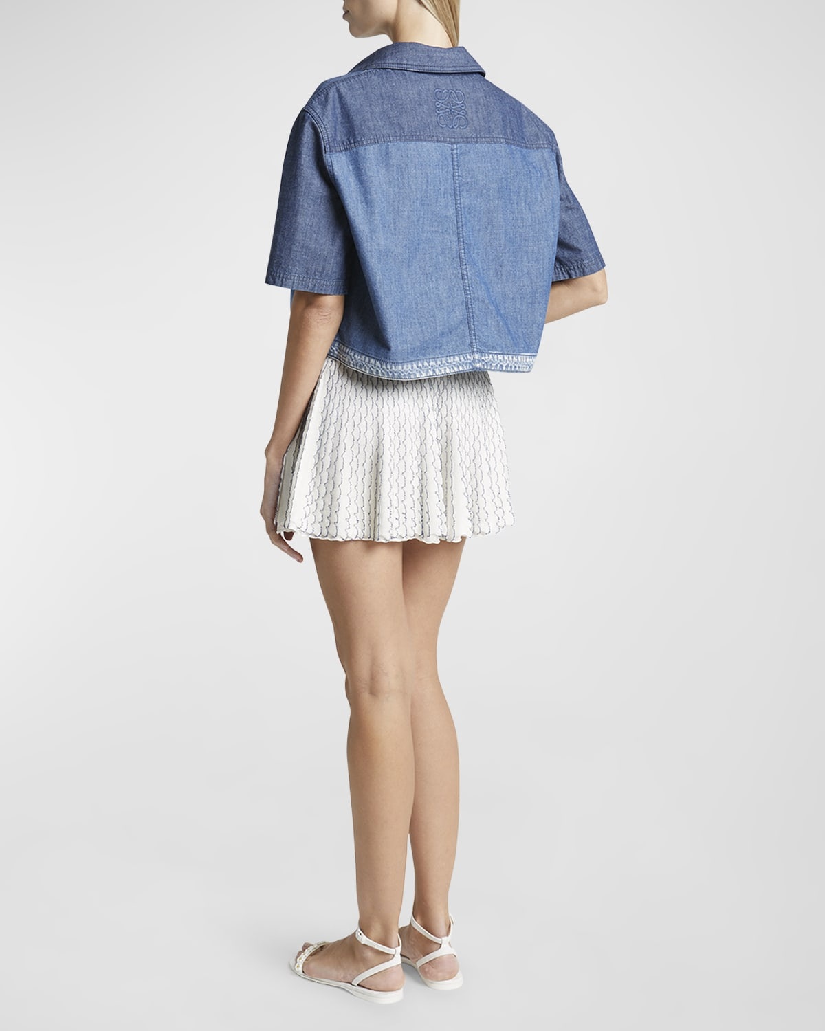 x Paula Ibiza Anagram Cropped Denim Top - 4