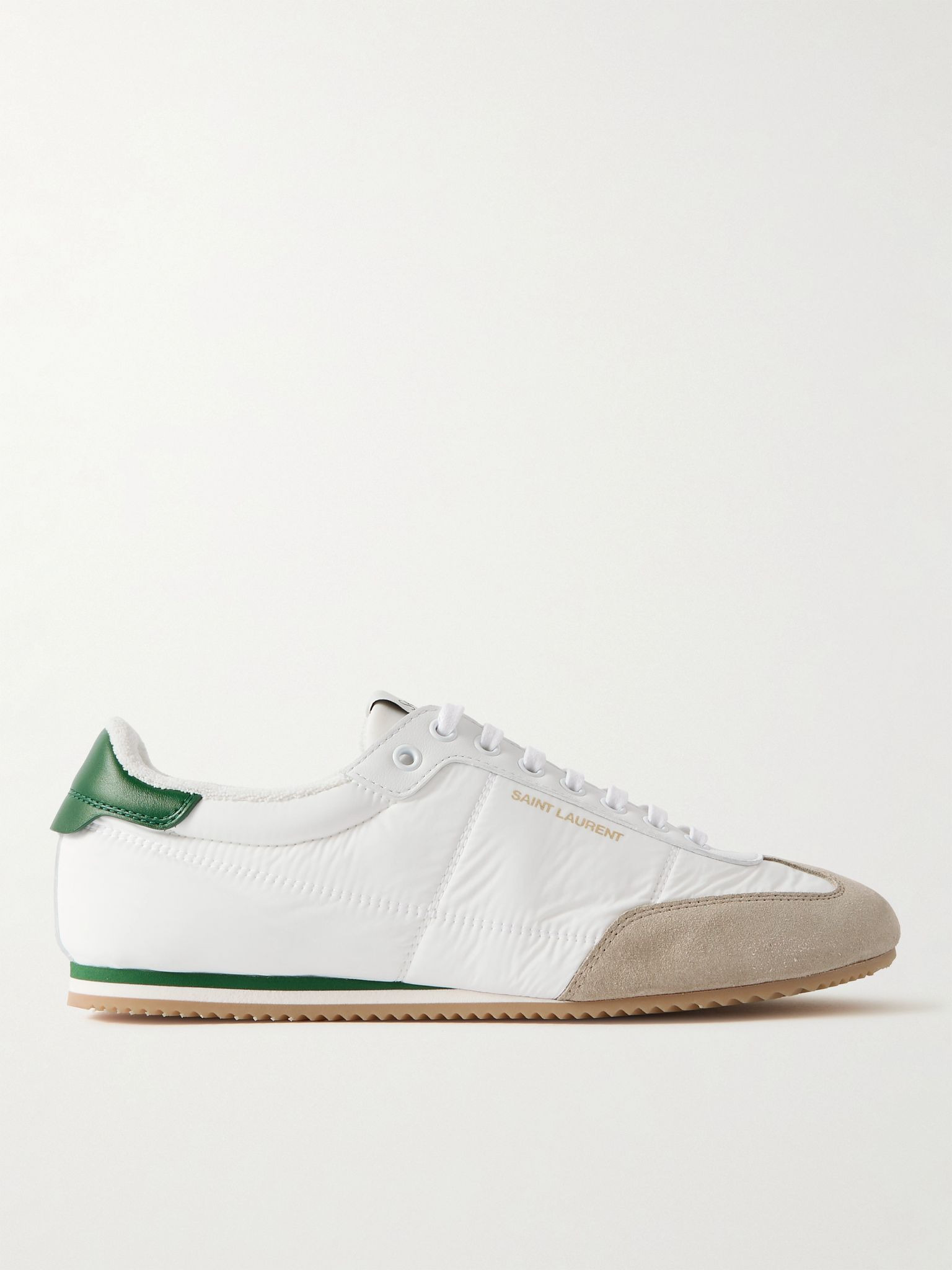 Aston Leather and Suede-Trimmed Shell Sneakers White - 1