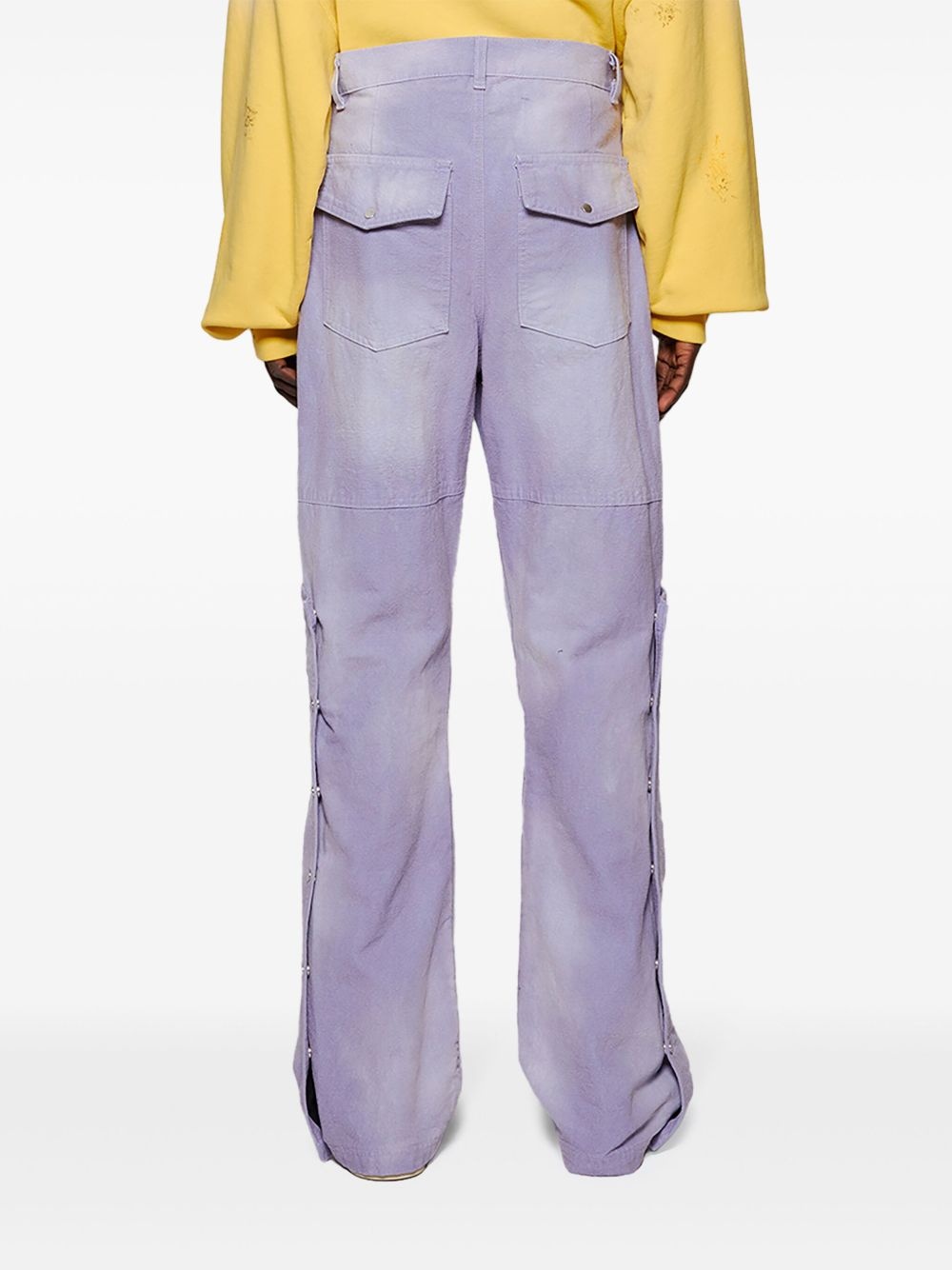 canvas straight-leg trousers - 5