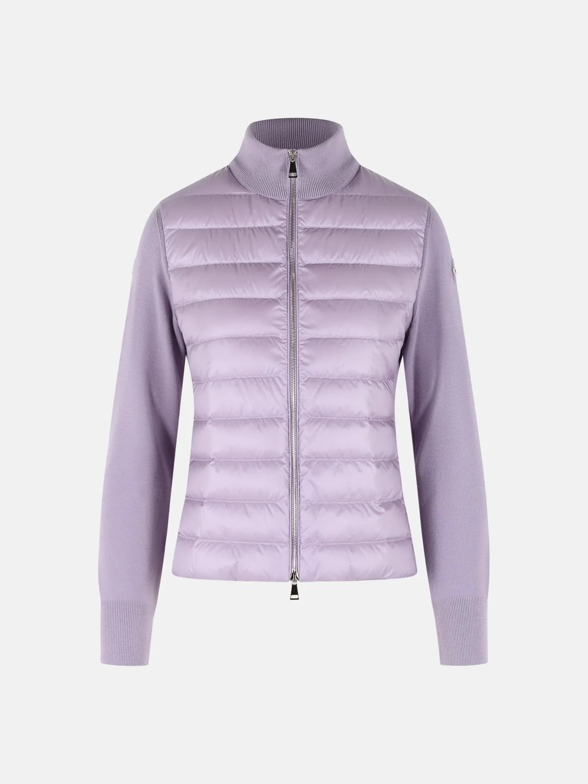 PADDED VIRGIN WOOL CARDIGAN WITH LILAC ZIP - 1