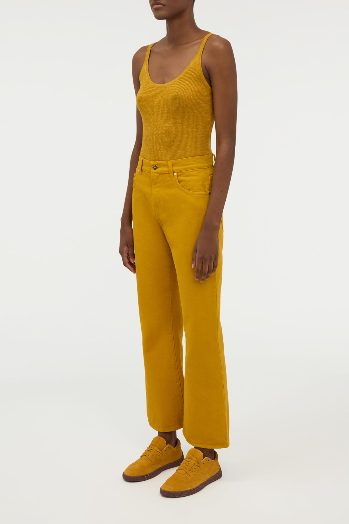 Cinxia Knit Tank Top in Golden Birch Cashmere Silk with Hemp - 4