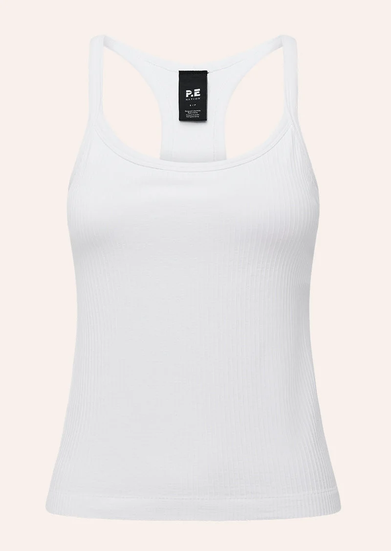 REFINE SEAMLESS RIB TANK IN WHITE - 1