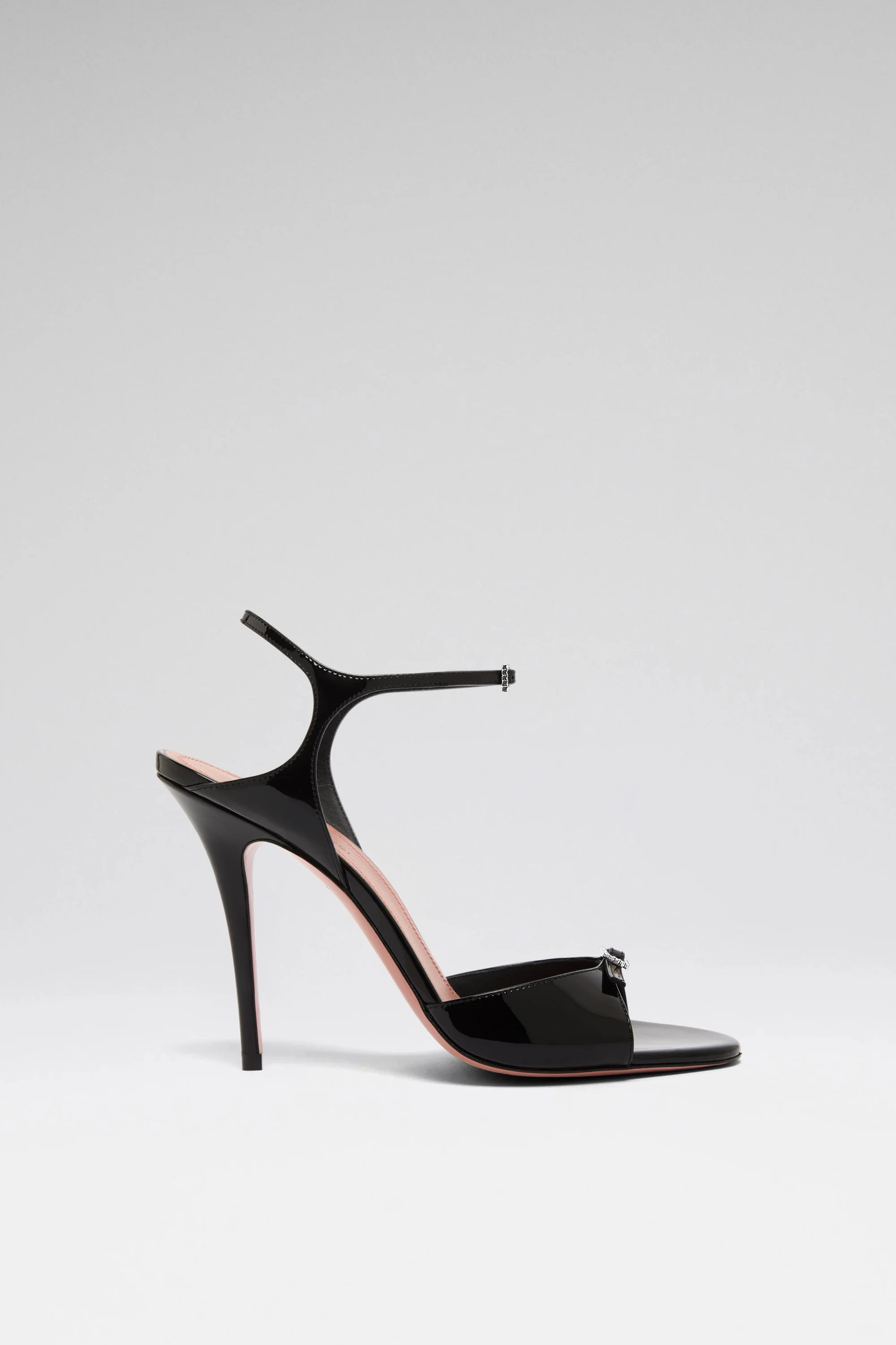 ADUT SANDAL 105 BLACK PATENT AND WHITE CRYSTAL BUCKLE - 1