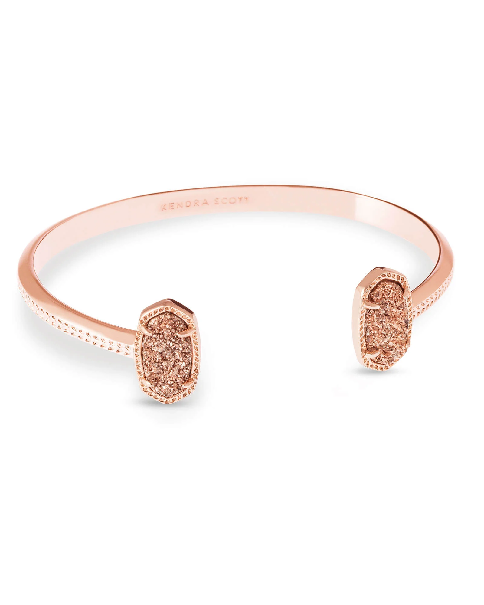 Elton Rose Gold Cuff Bracelet in Rose Gold Drusy - 1