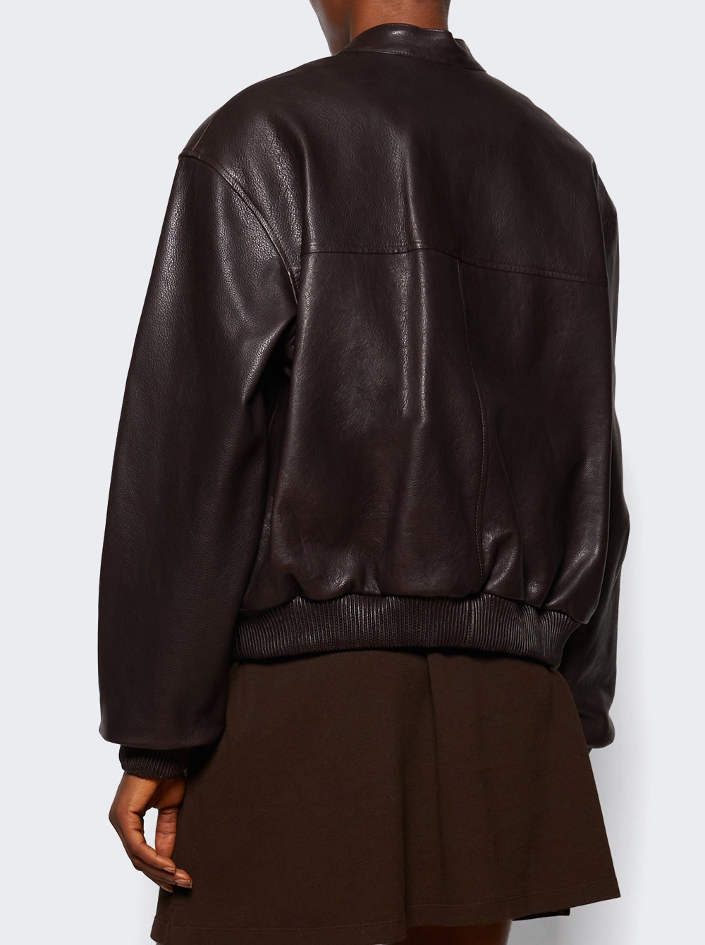 Marlow Leather Bomber Jacket Coffee - 4