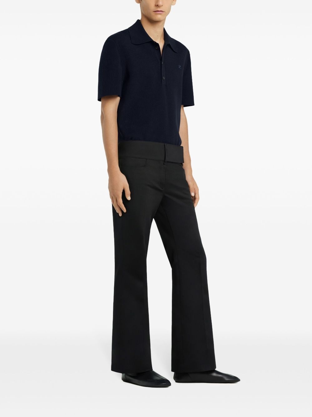 ribbed polo shirt - 3
