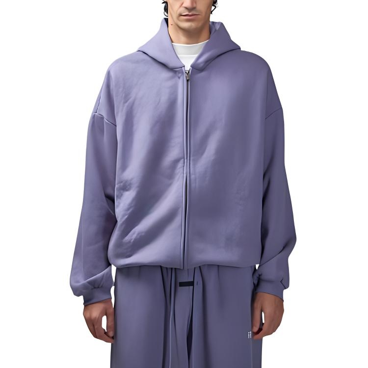 Fear of God Essentials HOMECOMING Heavy Fleece Full zip Hoodie 'Lavender' 192BT246247F - 3
