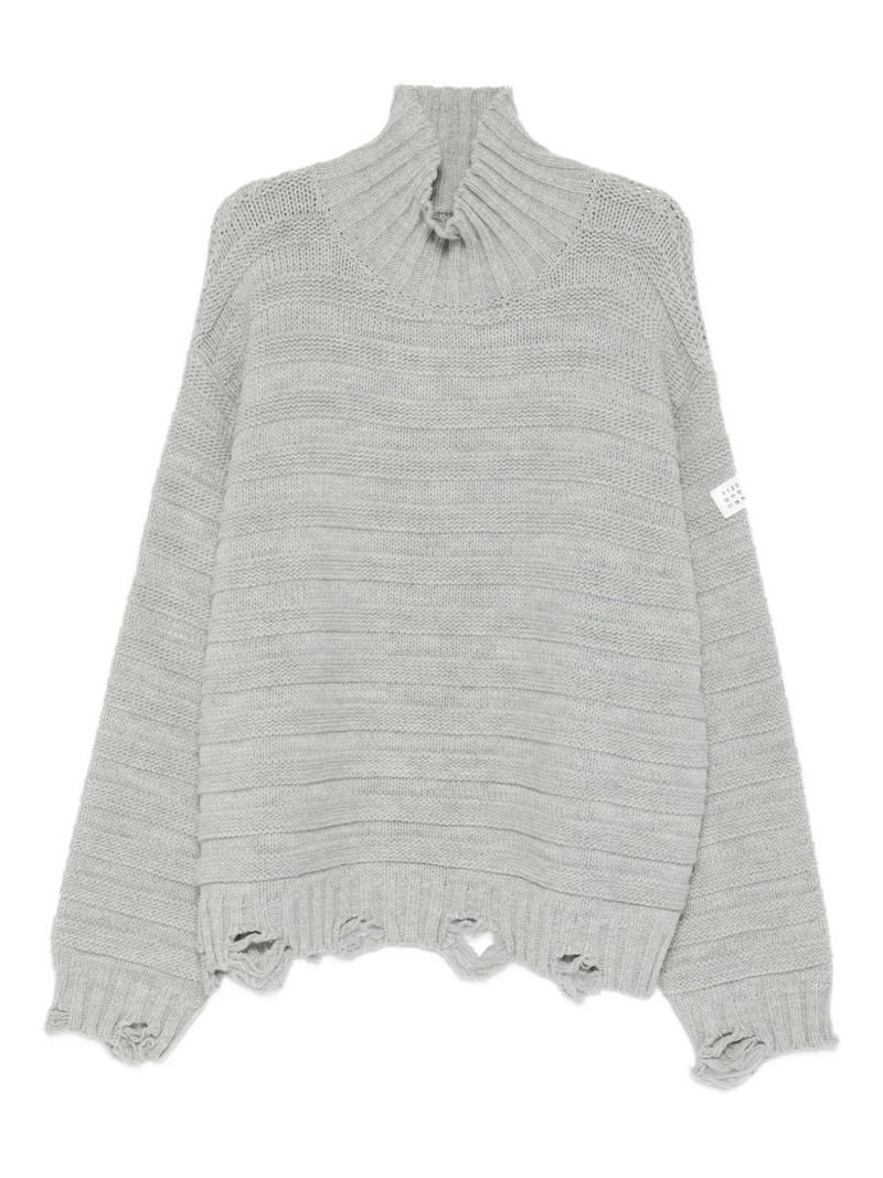 turtleneck frayed sweater 1