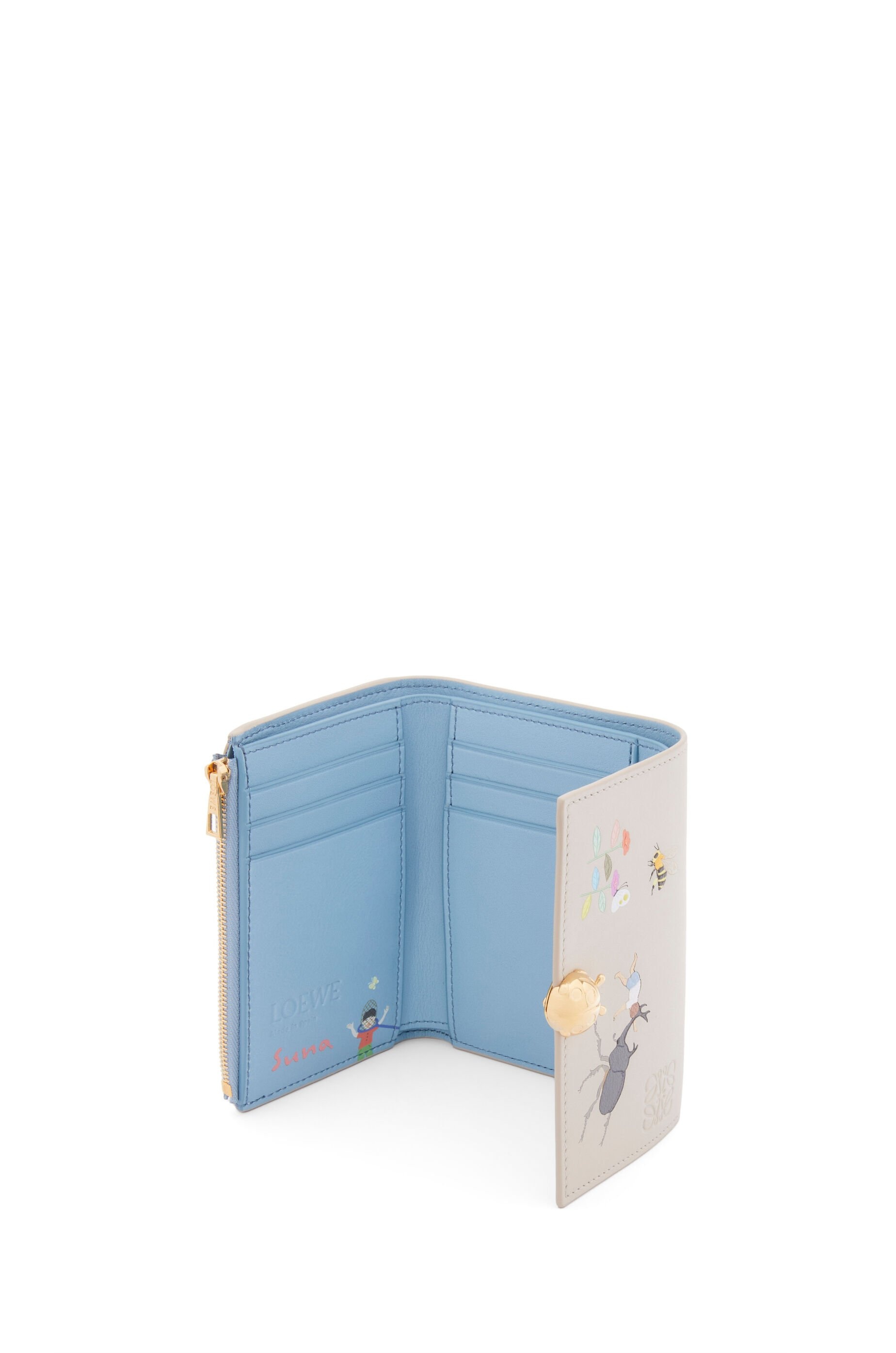 Insects small vertical wallet in satin calfskin - 3