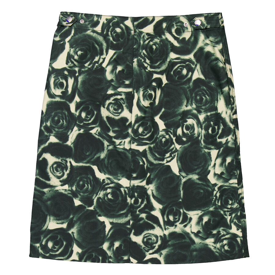 Burberry Floral Print Waxed Cotton Skirt - 7