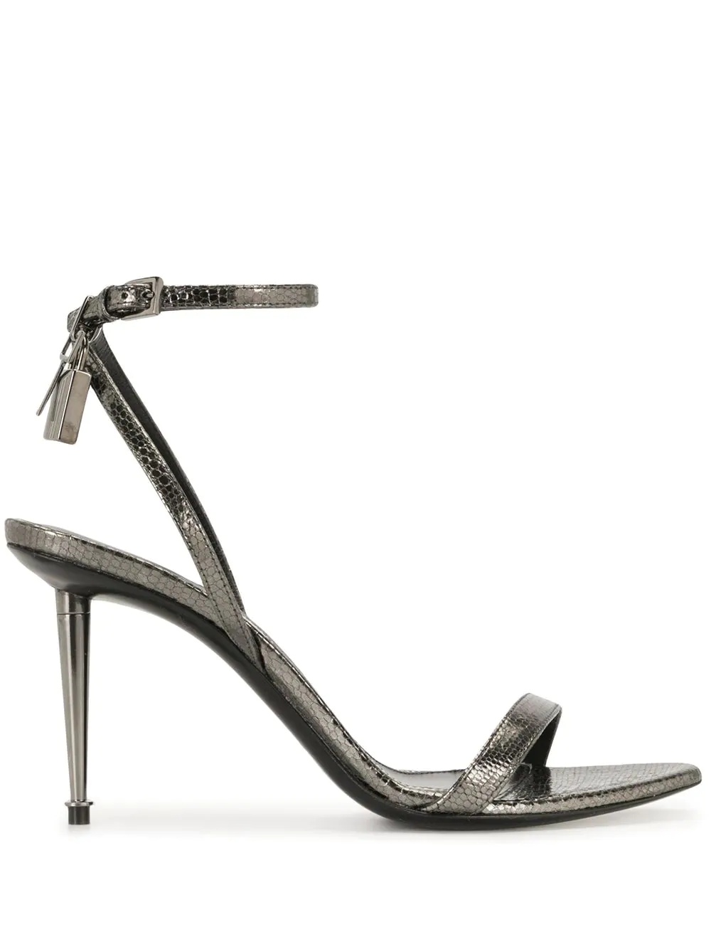 padlock detail metallic sandals - 1