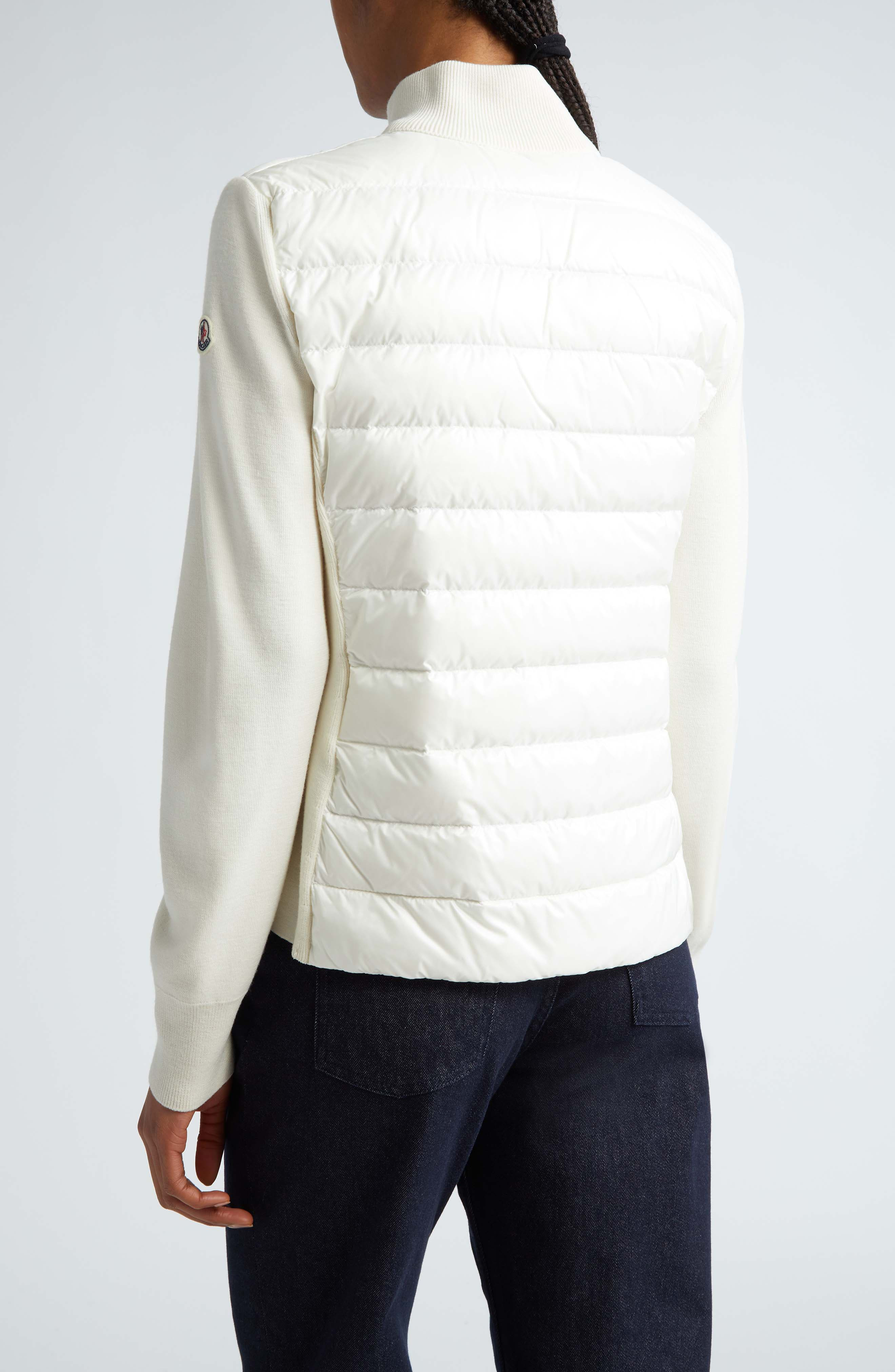 Quilted Nylon & Wool Knit Cardigan - 3
