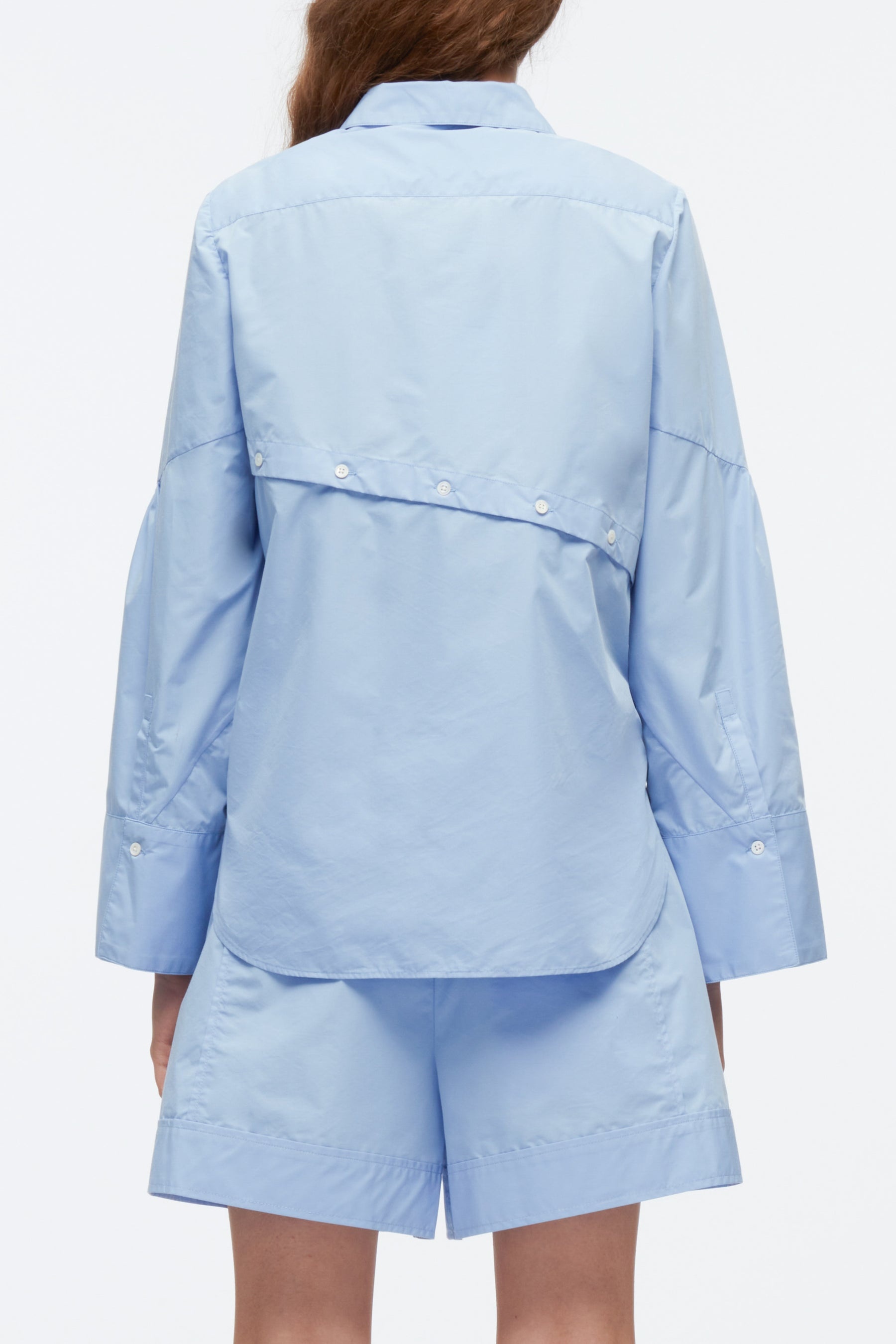 Long Sleeve Shirt with Asymmetric Button Panel - 4
