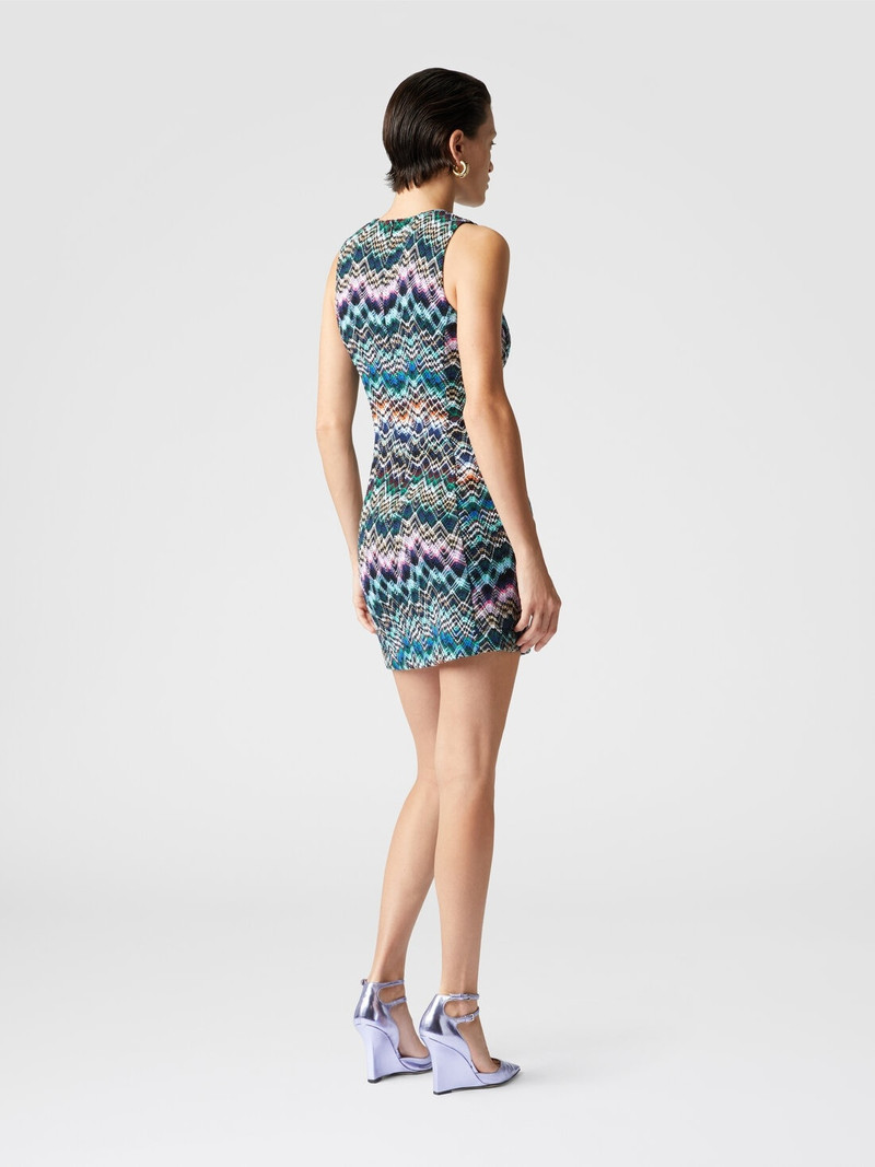 Sleeveless mini-dress in wool and cotton 3