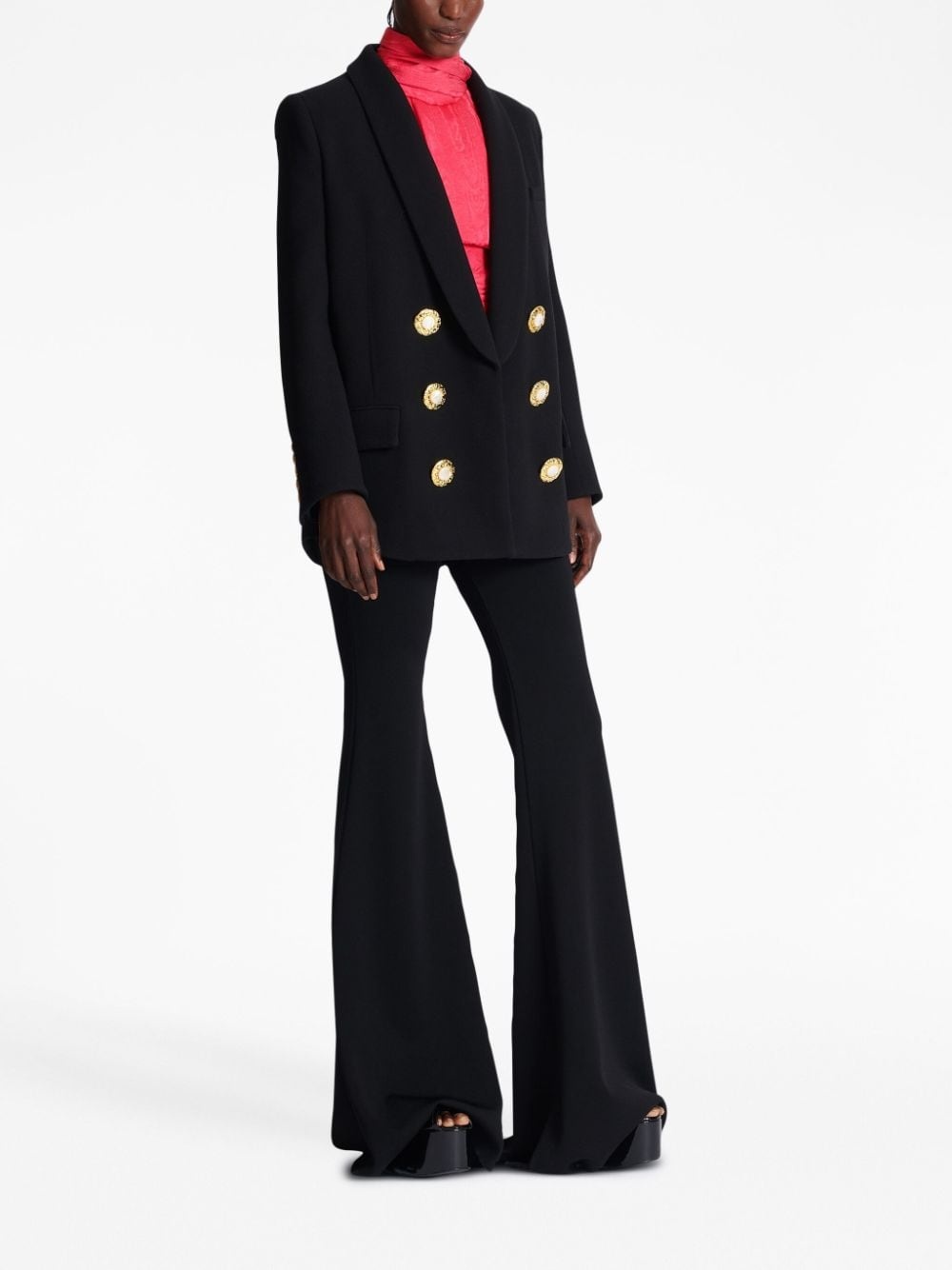 button-fastening double-breasted jacket - 3