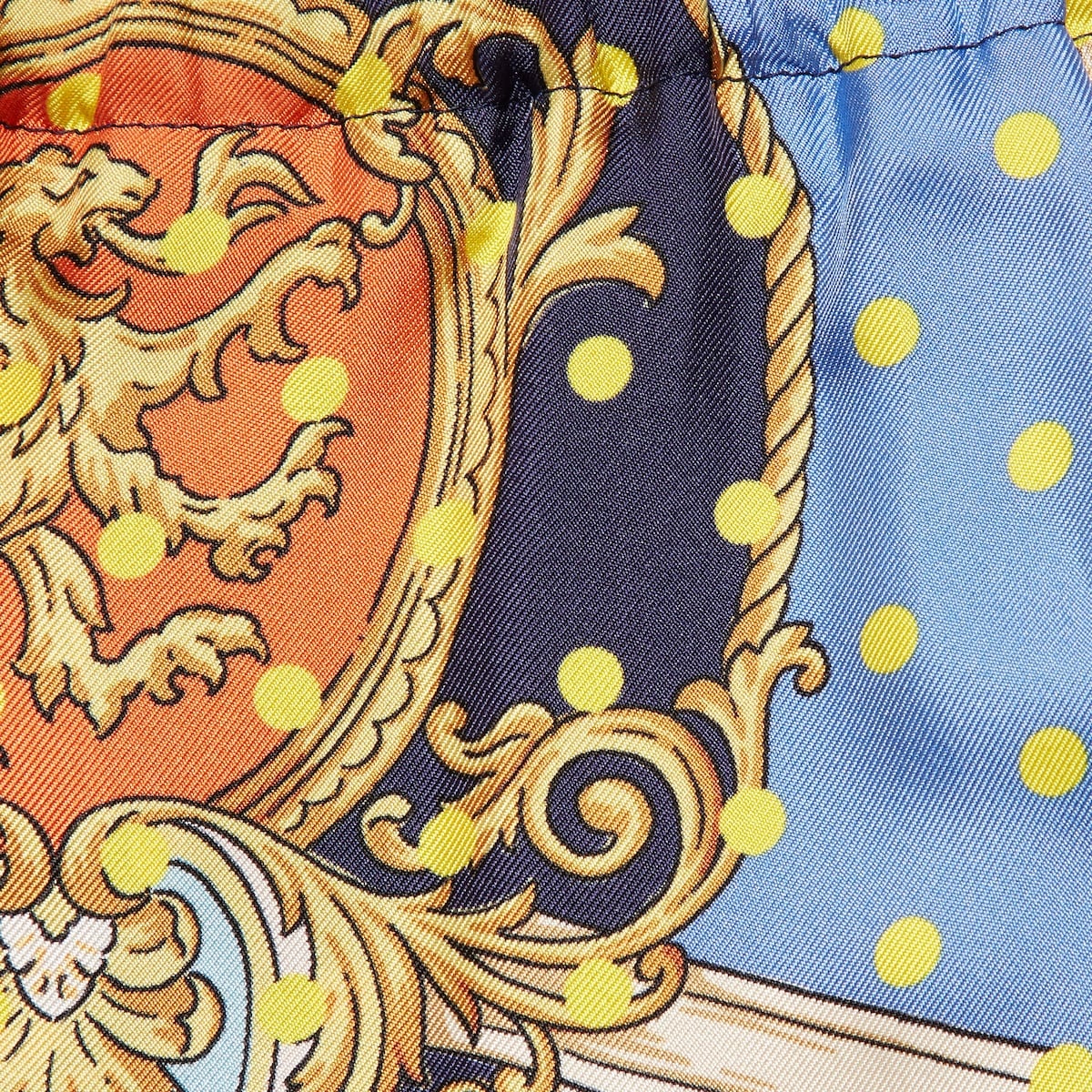 Polka-dot chain and crest print silk pant - 4
