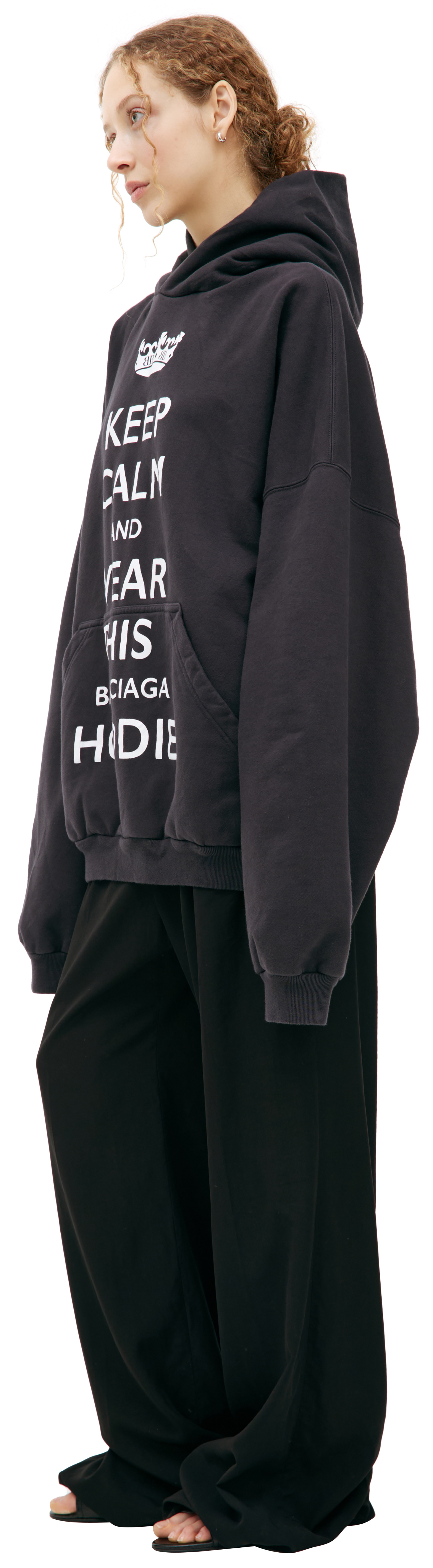 BLACK 'KEEP CALM' HOODIE - 2