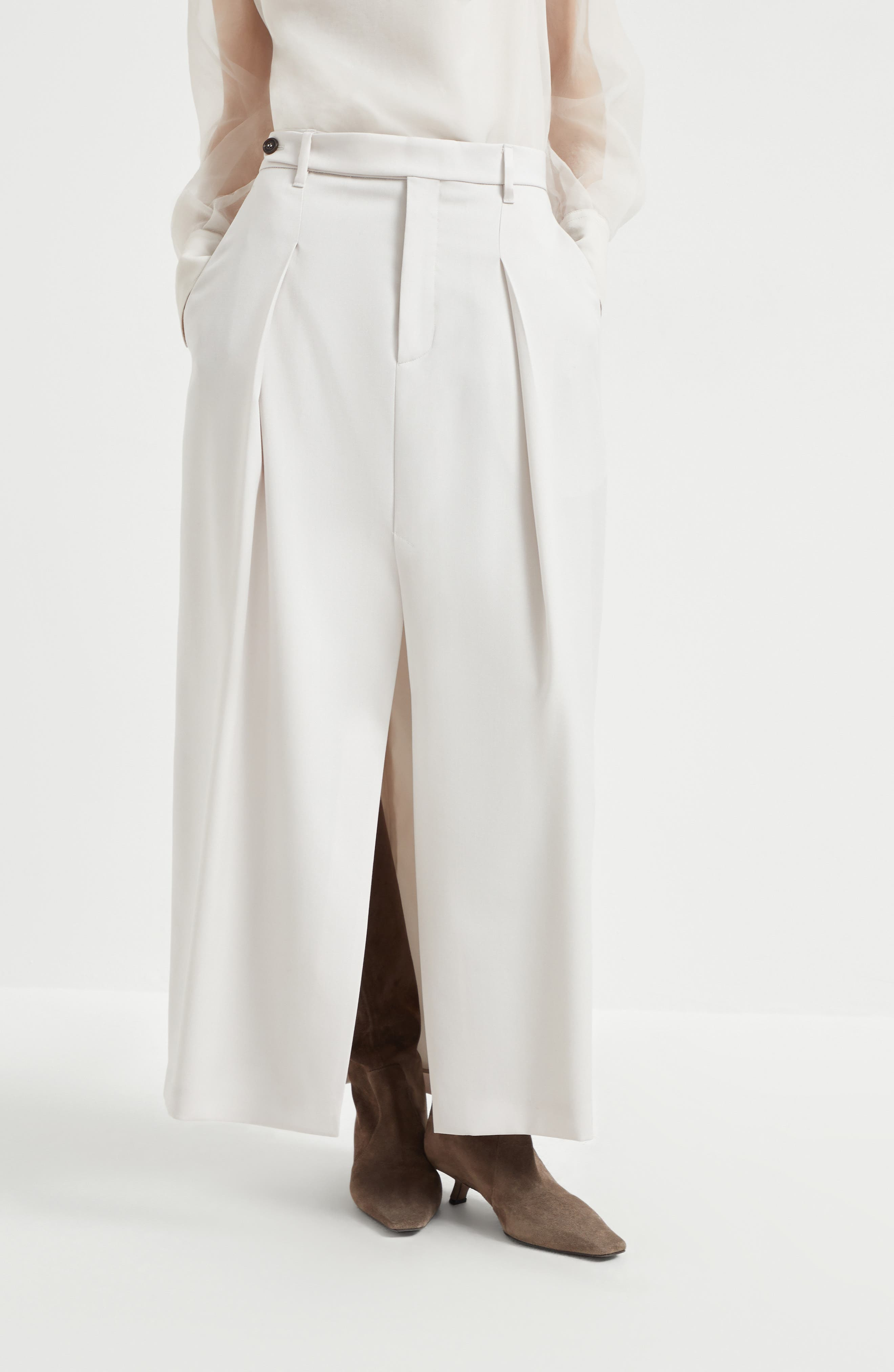 Brunello Cucinelli Curved sartorial skirt in Panama at Nordstrom - 2