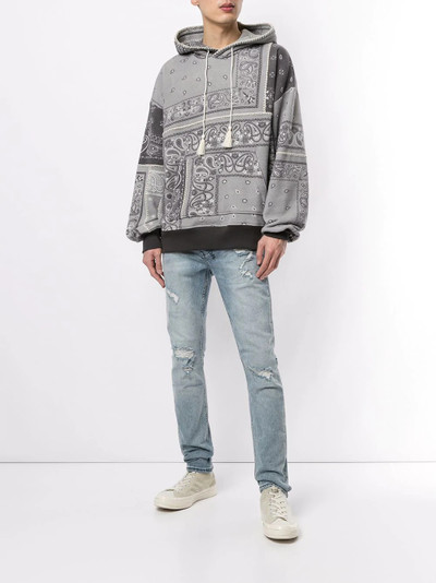 AMIRI patchwork paisley print hoodie outlook