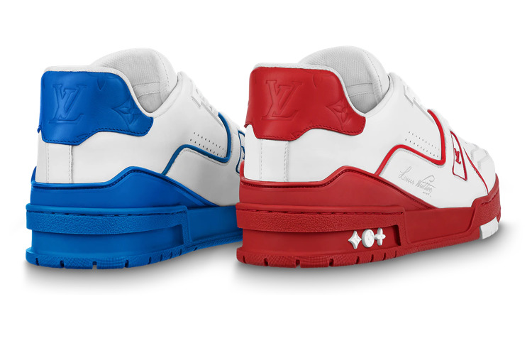 LOUIS VUITTON LV Trainer Sneakers 'White Blue Red' 1ABG7E - 3