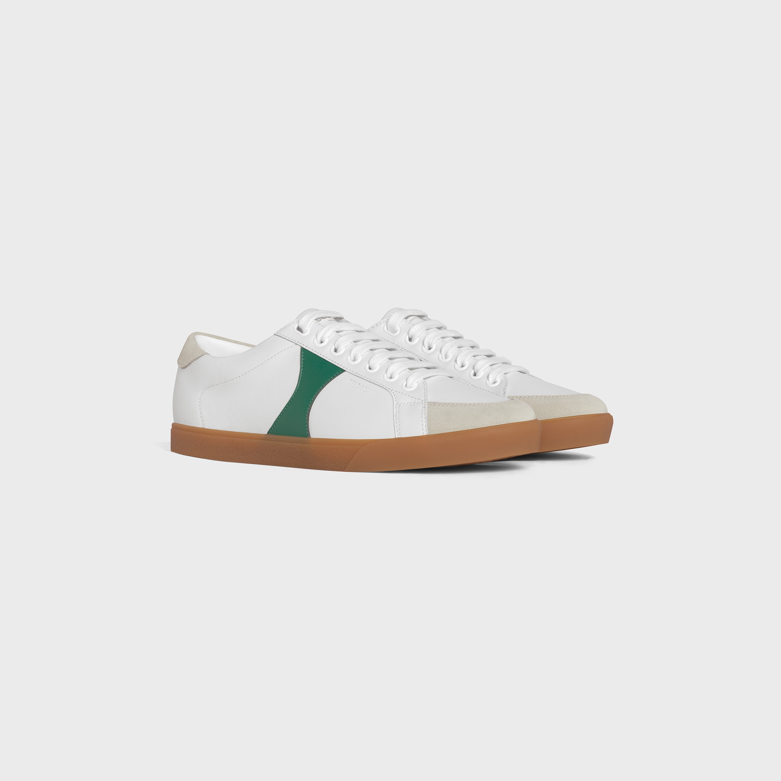 CELINE TRIOMPHE LOW LACE-UP SNEAKER PLAIN LOGO IN CALFSKIN AND SUEDE CALFSKIN - 2