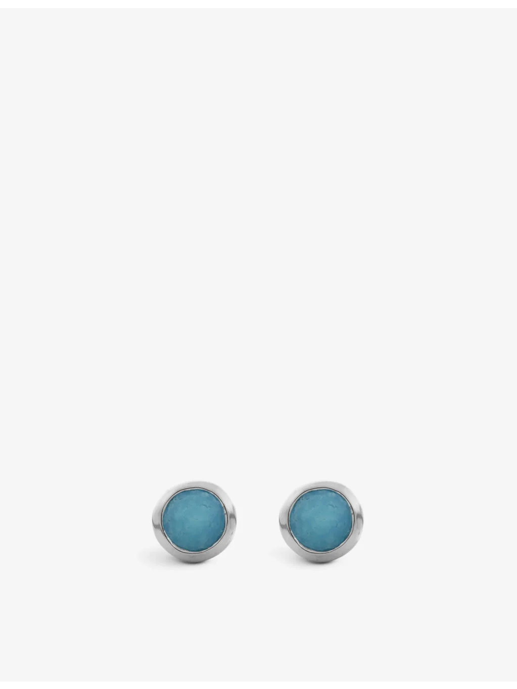 Siren Mini Gem recycled 18ct sterling-silver and turquoise stud earrings - 1