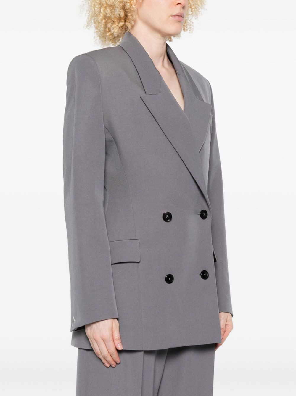wool double-breasted blazer - 3