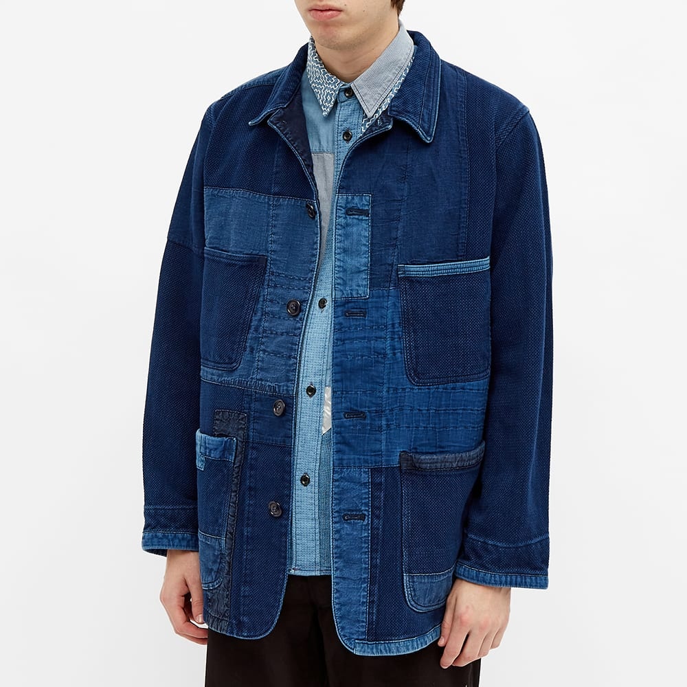 Blue Blue Japan Sashiko Patchwork Coverall Jacket - 5